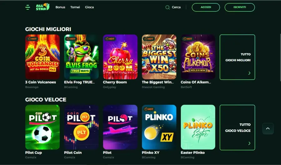 All Star casino giochi